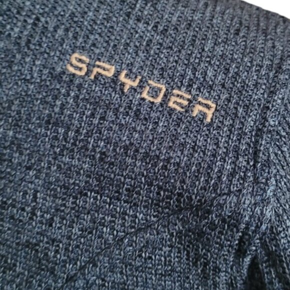 𝅺SPYDER  Zip Up Sweater Jacket Medium Heather Blue - Picture 2 of 2